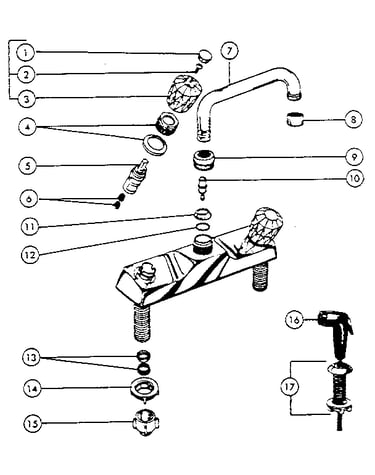 Two handle washerless valu-flo kitchen faucets