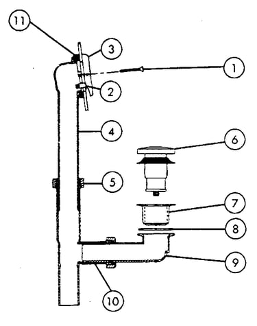 Toe operated bath waste polyprolene construction