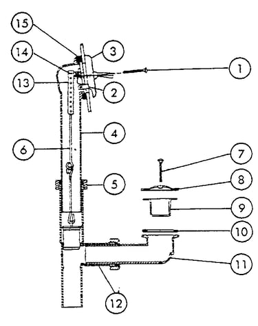 Trip lever bath waste polyprolene construction