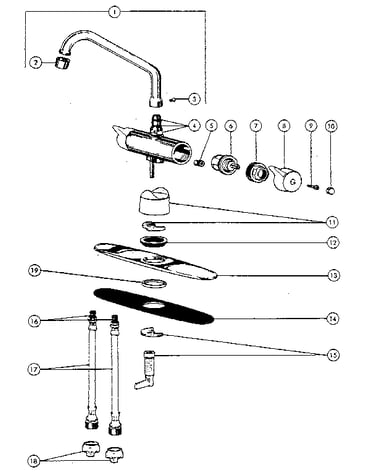 Two handle washerless kitchen faucets
