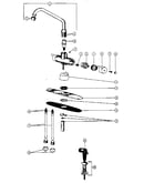 Two handle washerless kitchen faucets