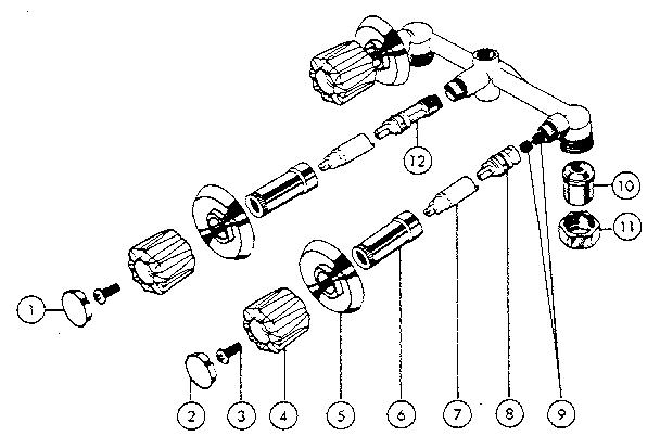 Three handle washerless tub and shower valves