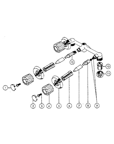 Three handle washerless tub and shower valves