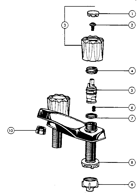 Two handle washerless lavatory faucets