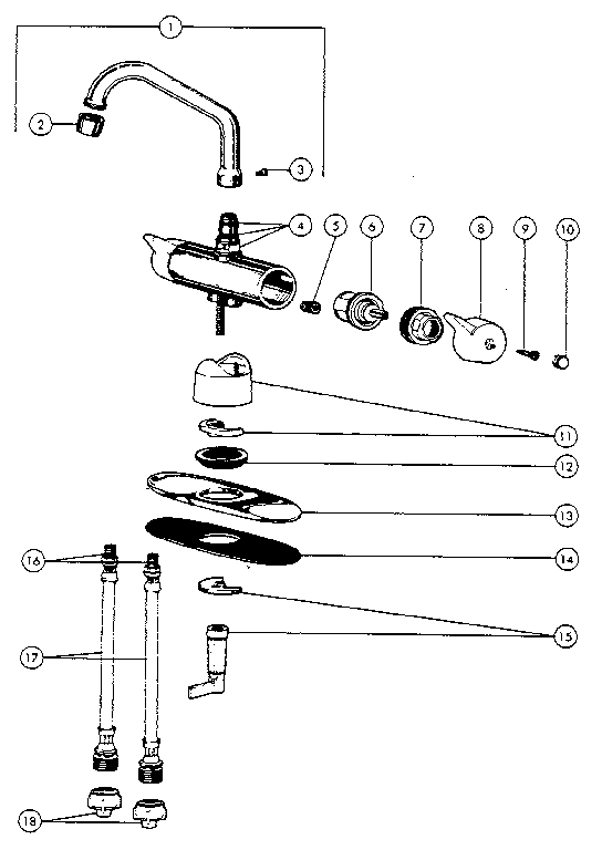Two handle washerless lavatory faucets