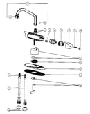 Two handle washerless lavatory faucets