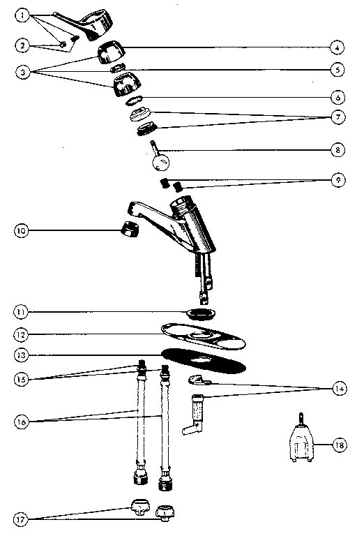 Single handle washerless lavatory faucets