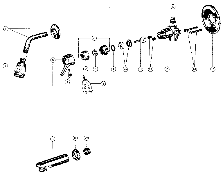 SINGLE HANDLE WASHERLESS TUB AND SHOWER VALVES