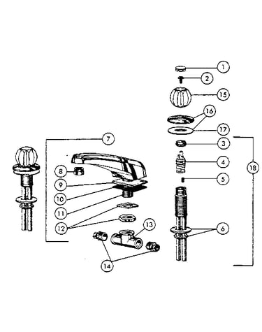 Two handle washerless ledge mount roman tub faucets