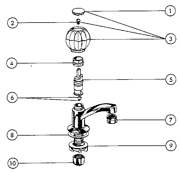 Single handle washerless single line faucets