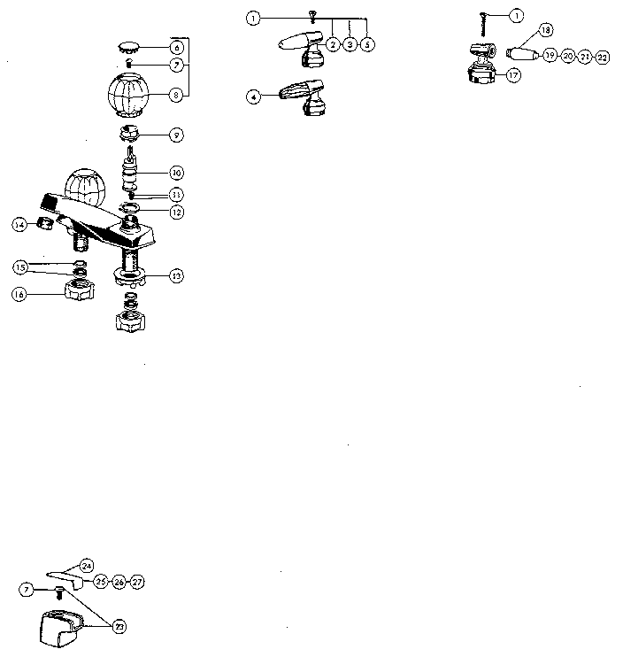 TWO HANDLE WASHERLESS LAVATORY FAUCETS