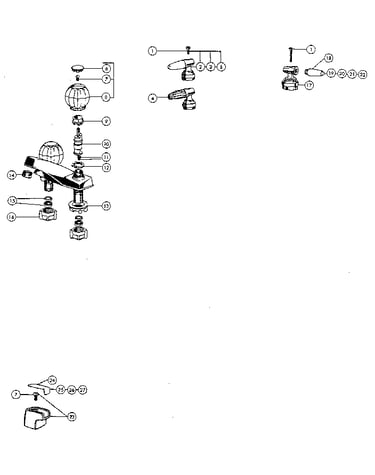 Two handle washerless lavatory faucets