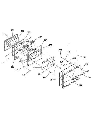 Oven door section