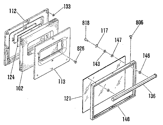 Oven door section