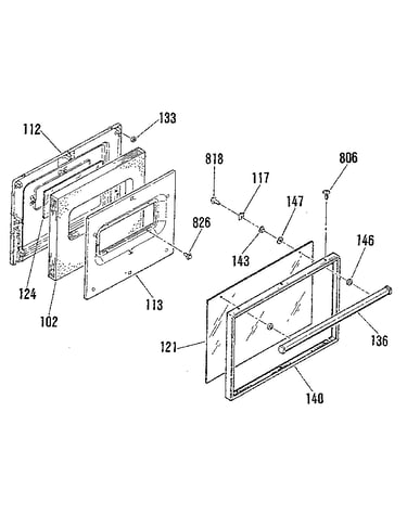Oven door section