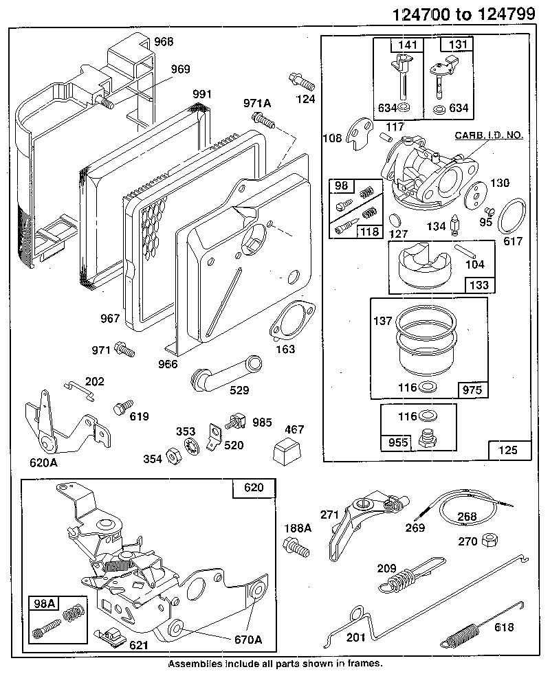 Carburetor and air cleaner assembly