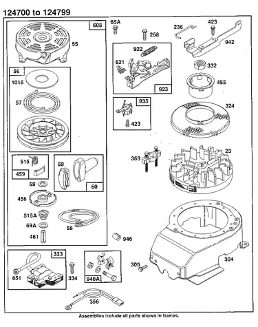 Flywheel assembly and blower housing