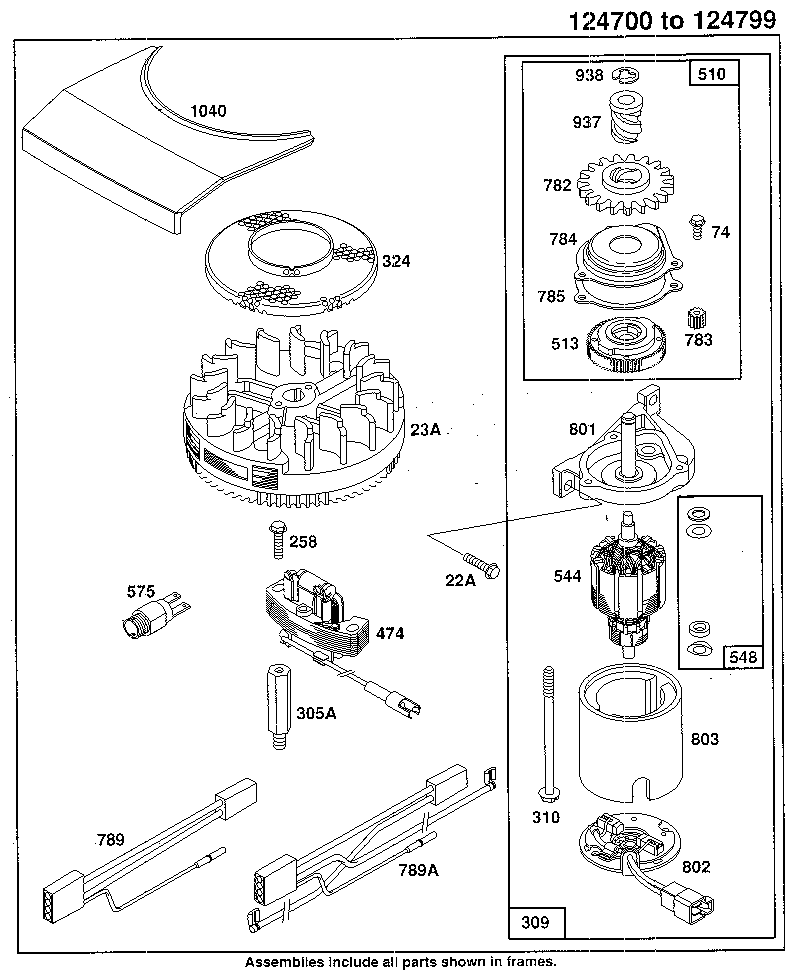 ELECTRIC STARTER AND MAGNETO