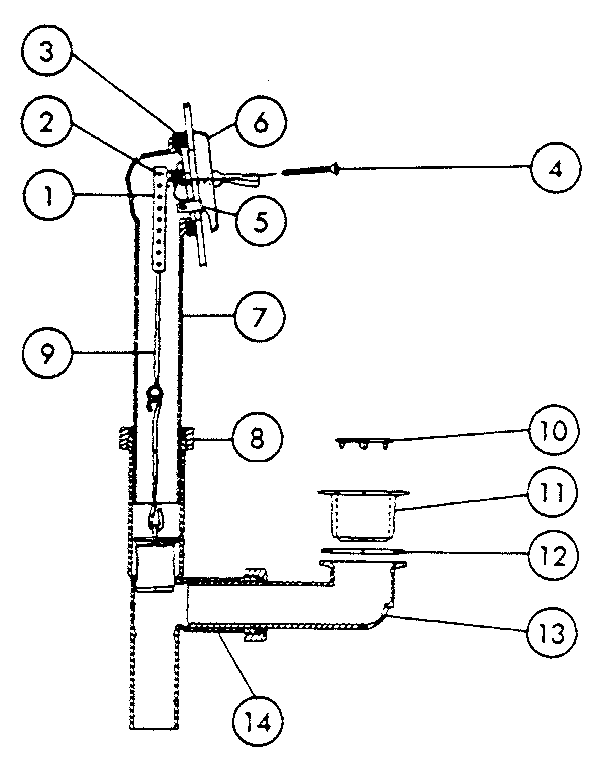 TRIP LEVER BATH WASTE POLYPROLENE CONSTRUCTION