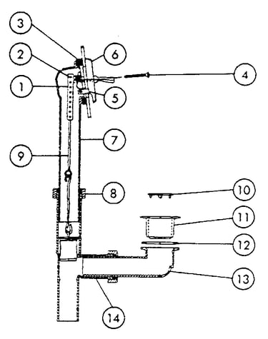 Trip lever bath waste polyprolene construction
