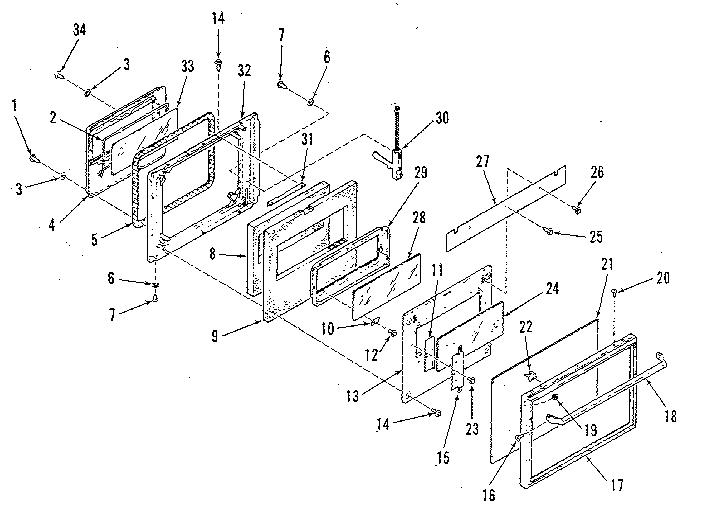 Upper oven door section