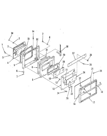 Upper oven door section