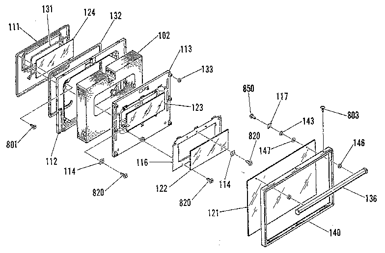 Oven door section