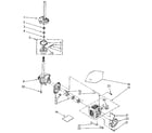 Kenmore 11082980820 brake, clutch, gearcase, motor and pump diagram