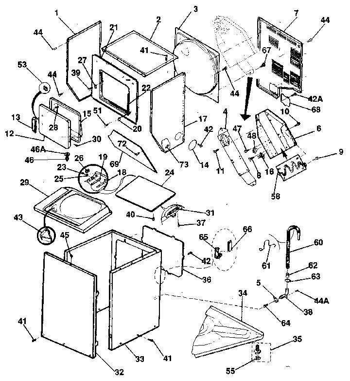 Cabinet parts & heater