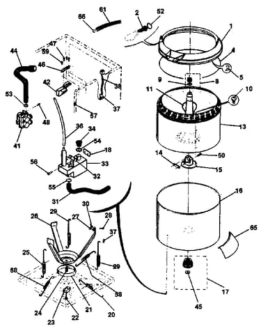 Tubs, water, valve, lid switch