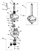 Transmission, water seal, lower bearing assy