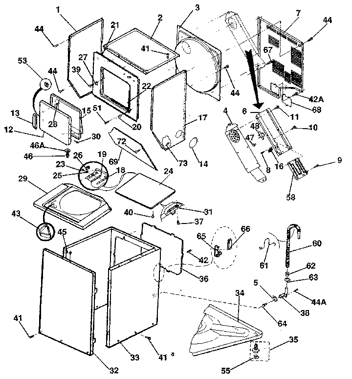 CABINET PARTS & HEATER