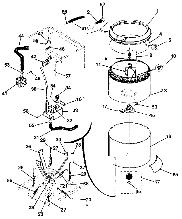 TUBS, WATER, VALVE, LID SWITCH