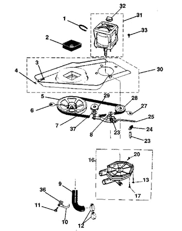 Washer drive system, pump