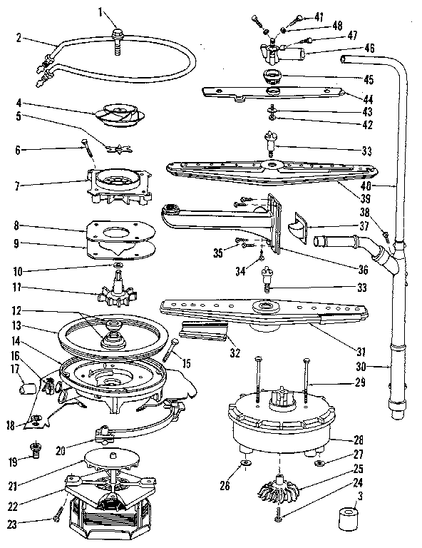 Motor, heater, & spray arm details