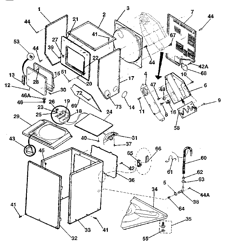 CABINET PARTS & HEATER