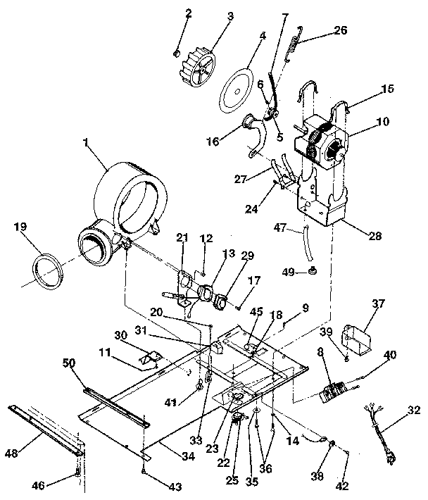 Dryer motor, blower, belt