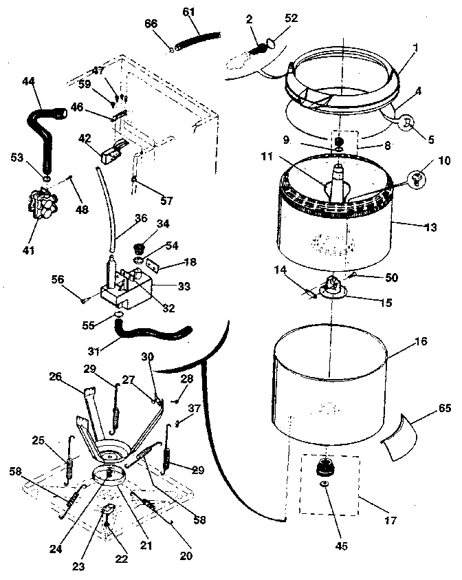 TUBS, WATER, VALVE, LID SWITCH