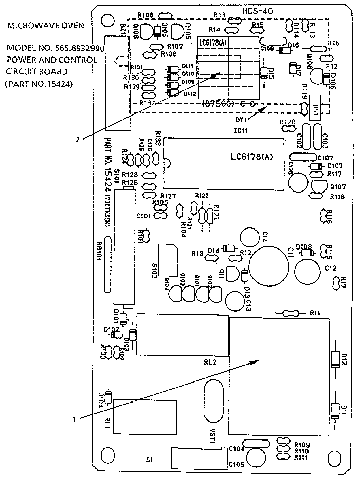 POWER AND CONTROL CIRCUIT BOARD