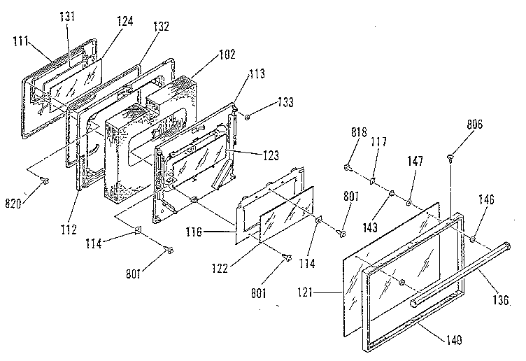 Oven door section