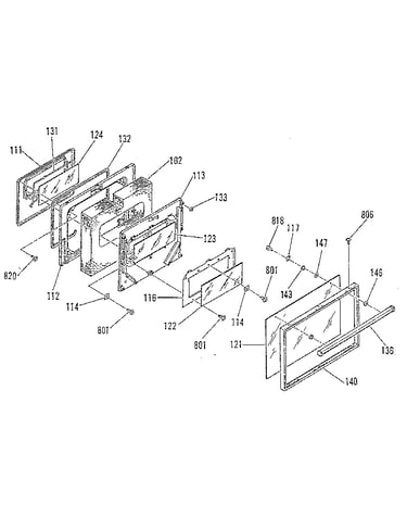 Oven door section