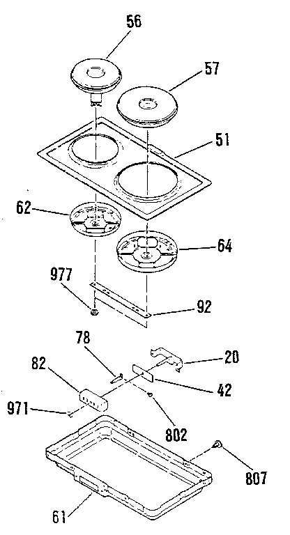 Opt. elec. hob element mod kit 4998531/4998631/4998831