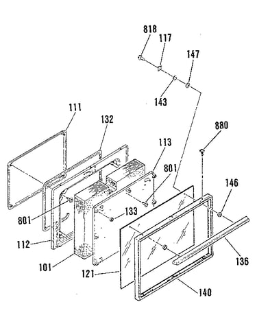 Oven door section