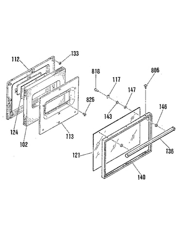 Oven door section