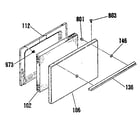 Kenmore 9113618811 oven door section (colors) diagram