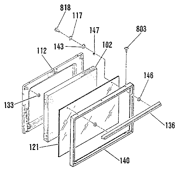 Oven door section