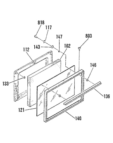 Oven door section