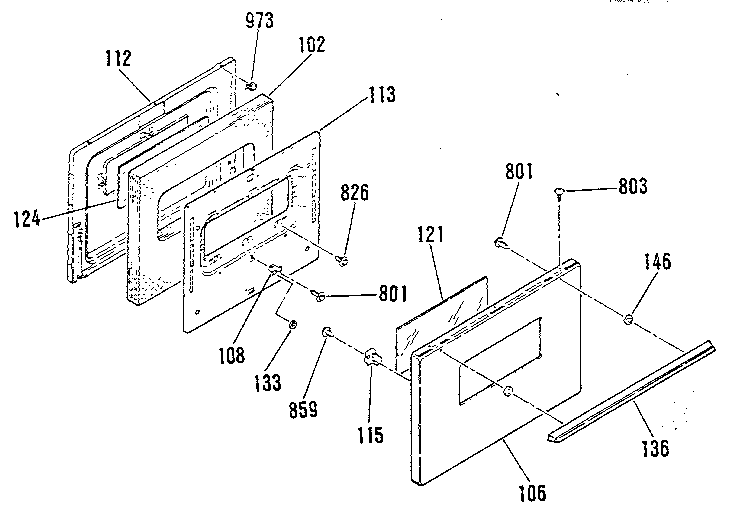 Oven door section
