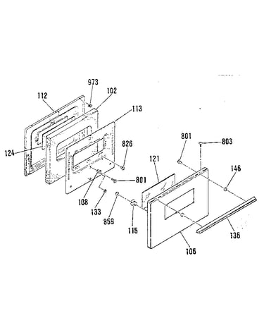 Oven door section