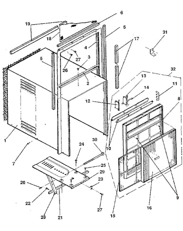 Cabinet and front panel